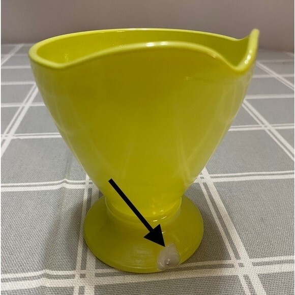 Vintage Hazel Atlas Moderntone Platonite Yellow 1930-50 Creamer & Sugar Bowl Set - Picture 9 of 11